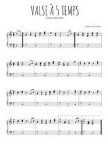 Téléchargez l'arrangement pour piano de la partition de Valse à 5 temps en PDF